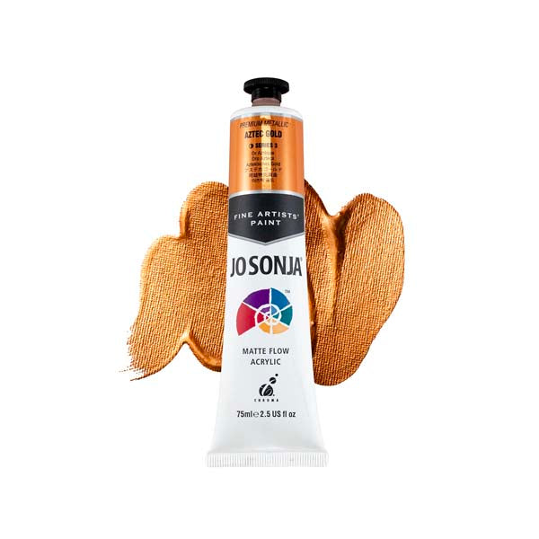 White Smoke Jo Sonja's Matte Flow Acrylic Paint Metallic Aztec Gold 75ml S3 Paint