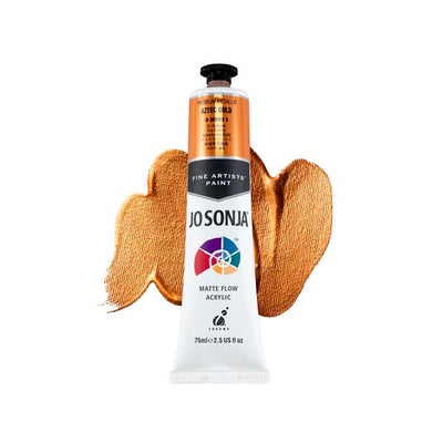 White Smoke Jo Sonja's Matte Flow Acrylic Paint Metallic Aztec Gold 75ml S3 Paint
