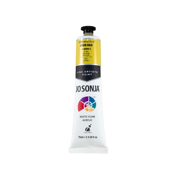White Smoke Jo Sonja's Matte Flow Acrylic Paint Metallic Green Gold 75ml S3 Paint