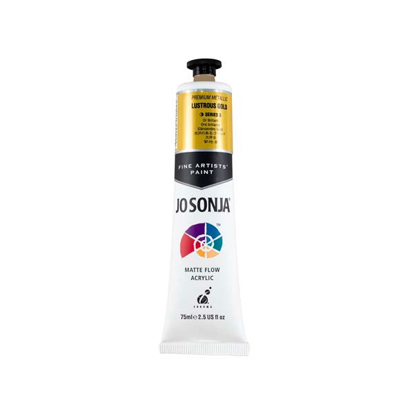 White Smoke Jo Sonja's Matte Flow Acrylic Paint Metallic Lustrous Gold 75ml S3 Paint