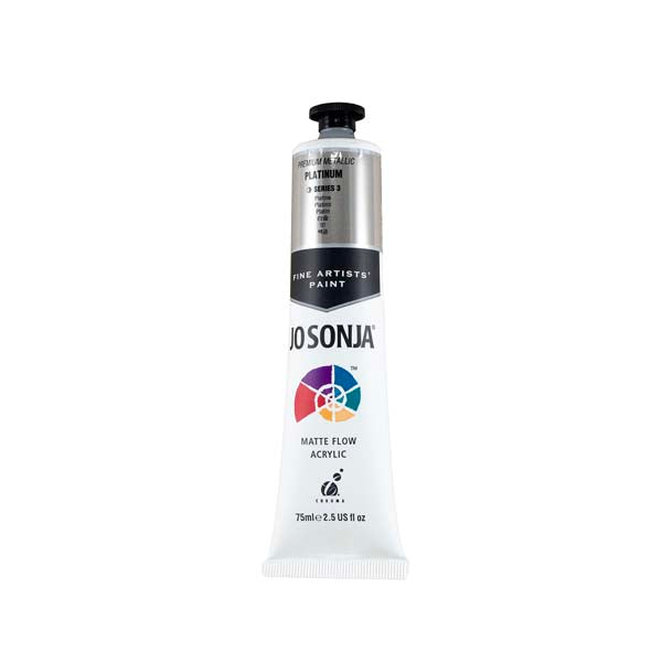 White Smoke Jo Sonja's Matte Flow Acrylic Paint Metallic Platinum 75ml S3 Paint