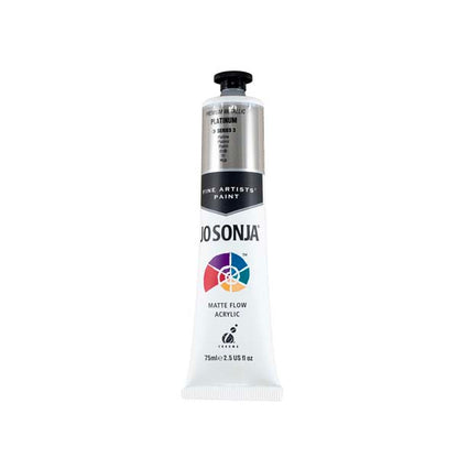 White Smoke Jo Sonja's Matte Flow Acrylic Paint Metallic Platinum 75ml S3 Paint