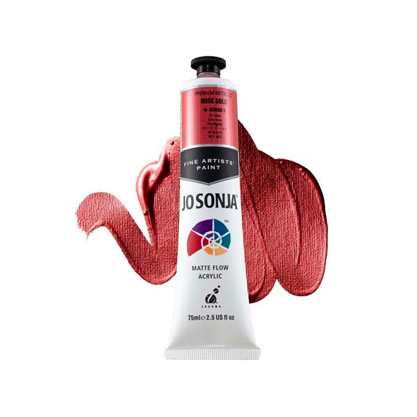 White Smoke Jo Sonja's Matte Flow Acrylic Paint Metallic Rose Gold 75ml S3 Paint