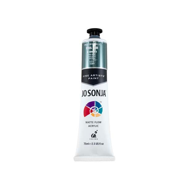 White Smoke Jo Sonja's Matte Flow Acrylic Paint Metallic Steel Blue 75ml S3 Paint