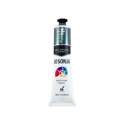 White Smoke Jo Sonja's Matte Flow Acrylic Paint Metallic Steel Blue 75ml S3 Paint