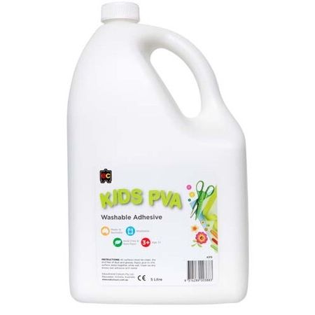 White Smoke Educational Colours Kids Washable PVA Glue 5ltr Kids Glues