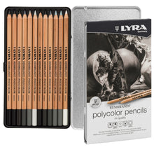 White Smoke Lyra Rembrandt Polycolor  Metal Box 12 pcs - grey tones Pencils