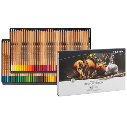 White Smoke Lyra Rembrandt Polycolor  Metal Box 72 pcs Pencils