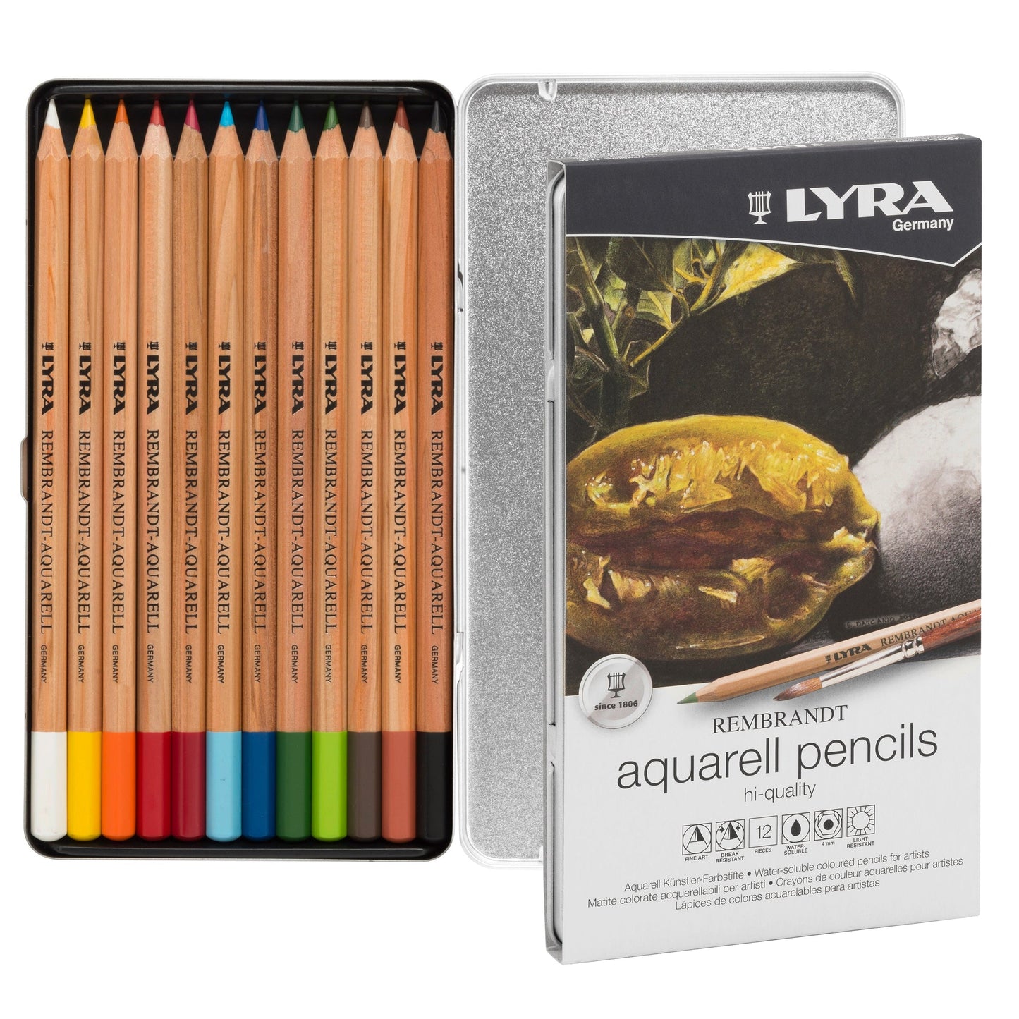 White Smoke Lyra Rembrandt Aquarell Metal Box 24 pcs Pencils