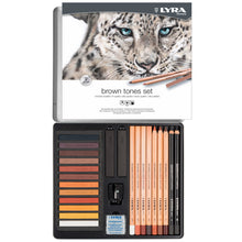 White Smoke Lyra Rembrandt Brown Tones 25 pcs in Metal Box Pencils