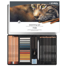 White Smoke Lyra Rembrandt Sketching Set 35 pcs in Metal Box Pencils