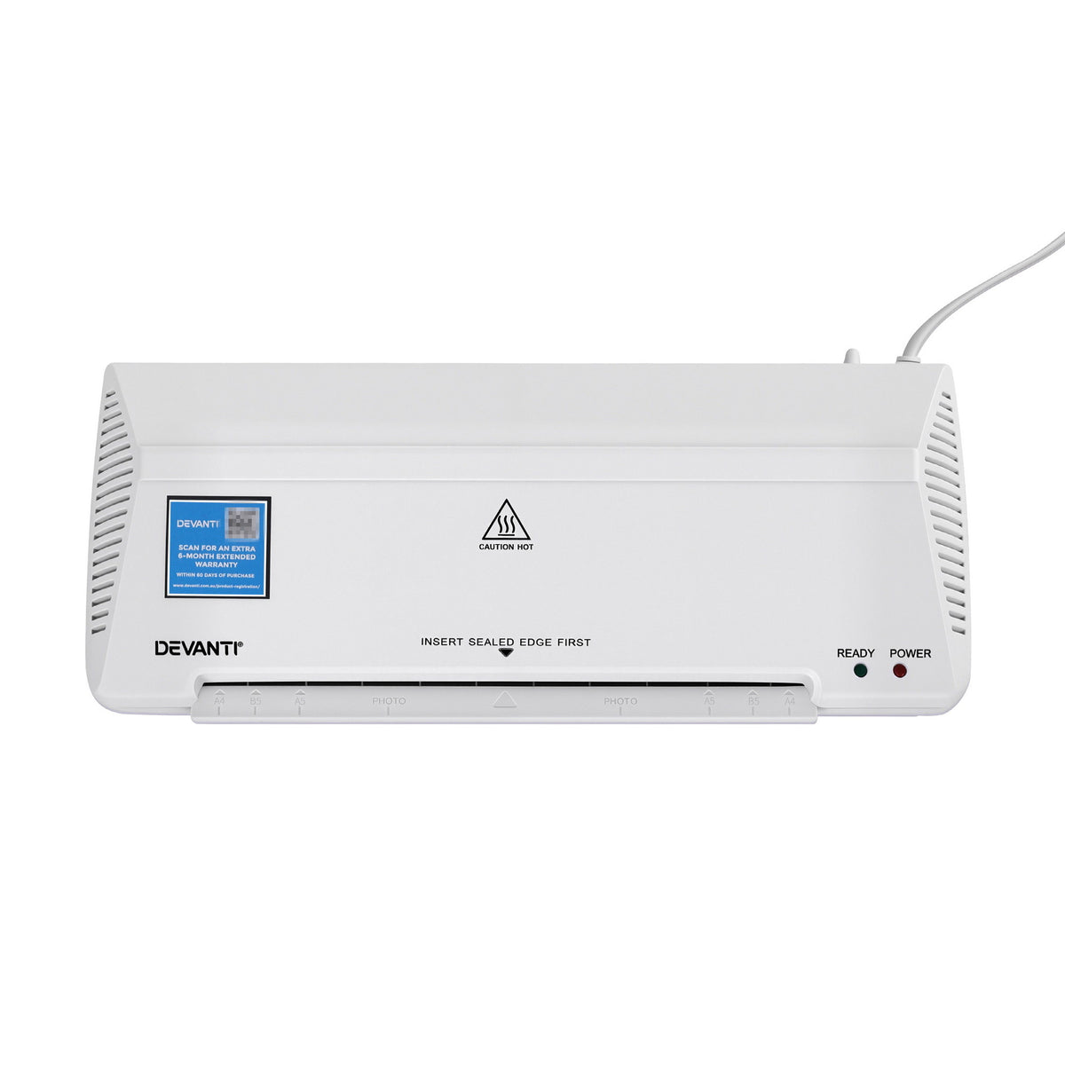 White Smoke Devanti A4 Laminator Machine, Hot & Cold Thermal Fast Lamination Anti-Jam Laminator for Office School Home Document Photo Card Handmade A4 A5 A6, White Home & Garden > Home Office Accessories > Laminators