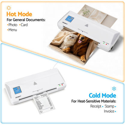 White Smoke Devanti A4 Laminator Machine, Hot & Cold Thermal Fast Lamination Anti-Jam Laminator for Office School Home Document Photo Card Handmade A4 A5 A6, White Home & Garden > Home Office Accessories > Laminators