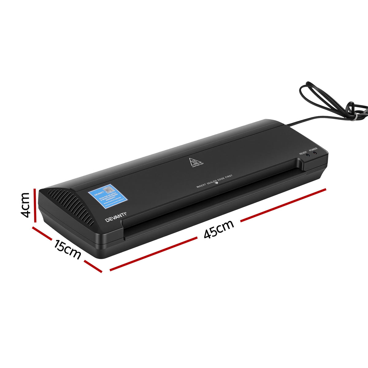 White Smoke Devanti A3 Laminator Machine, Hot & Cold Thermal Fast Lamination Anti-Jam Laminator for Office School Home Document Photo Card Handmade A3 A4 A5 A6, Black Home & Garden > Home Office Accessories > Laminators