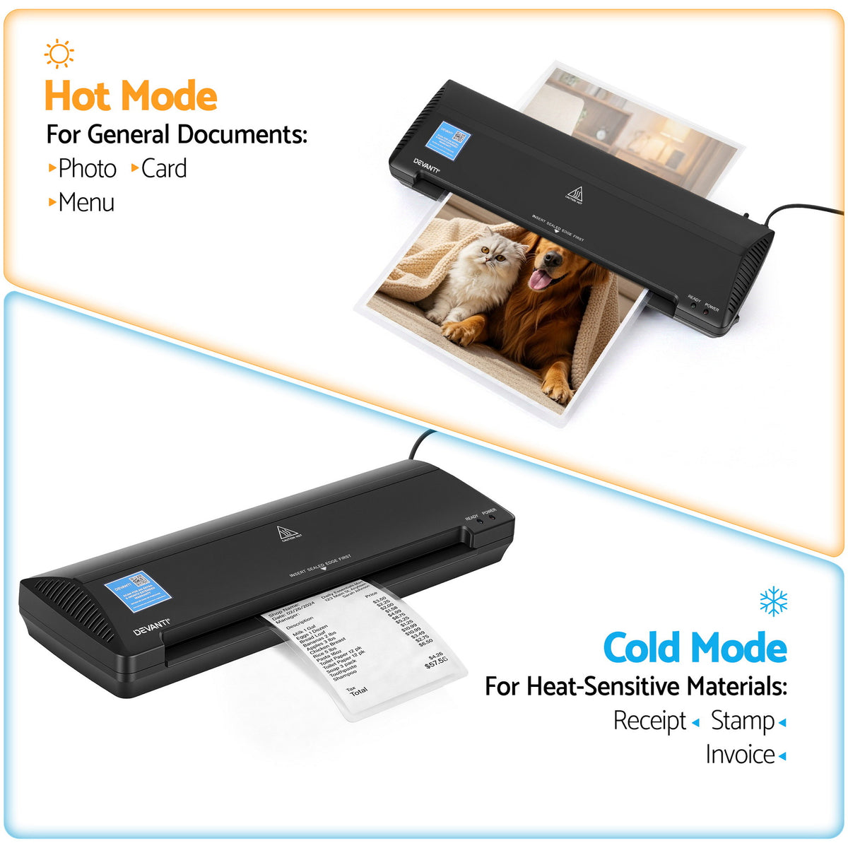 White Smoke Devanti A3 Laminator Machine, Hot & Cold Thermal Fast Lamination Anti-Jam Laminator for Office School Home Document Photo Card Handmade A3 A4 A5 A6, Black Home & Garden > Home Office Accessories > Laminators
