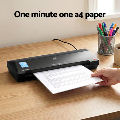 Gray Devanti A3 Laminator Machine, Hot & Cold Thermal Fast Lamination Anti-Jam Laminator for Office School Home Document Photo Card Handmade A3 A4 A5 A6, Black Home & Garden > Home Office Accessories > Laminators
