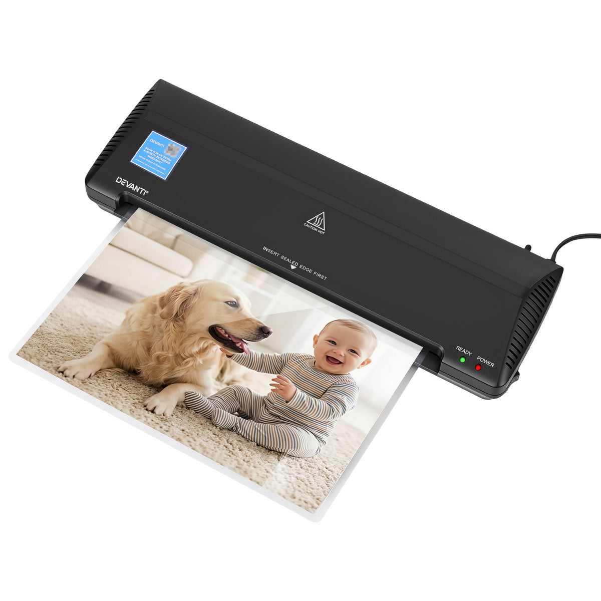 White Smoke Devanti A3 Laminator Machine, Hot & Cold Thermal Fast Lamination Anti-Jam Laminator for Office School Home Document Photo Card Handmade A3 A4 A5 A6, Black Home & Garden > Home Office Accessories > Laminators