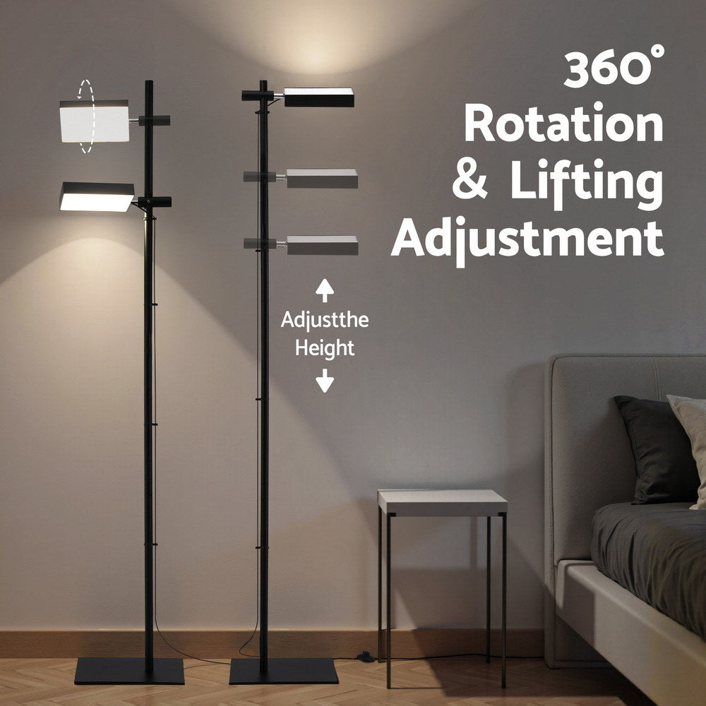 Dim Gray Artiss LED Floor Lamp, Modern Reading Lamp 360~ Rotating Adjustable Light Head,12W Standing Lamp for Living Room, Bedroom Office Home & Garden > Lighting > Floor Lamps