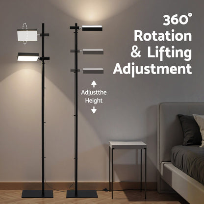 Dim Gray Artiss LED Floor Lamp, Modern Reading Lamp 360~ Rotating Adjustable Light Head,12W Standing Lamp for Living Room, Bedroom Office Home & Garden > Lighting > Floor Lamps