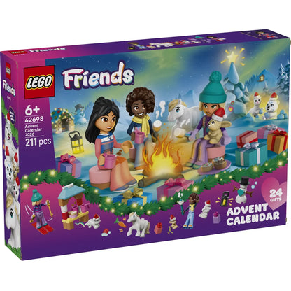 LEGO Friends Advent Calendar 2026 front box art with characters, animals, and gifts