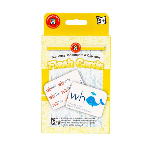 White Smoke Learning Can Be Fun Blending Consonants & Digraphs Flash Cards Classroom Supplies