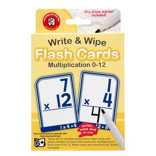 White Smoke Learning Can Be Fun Flash Cards - Multiplication 0-12 Classroom Supplies