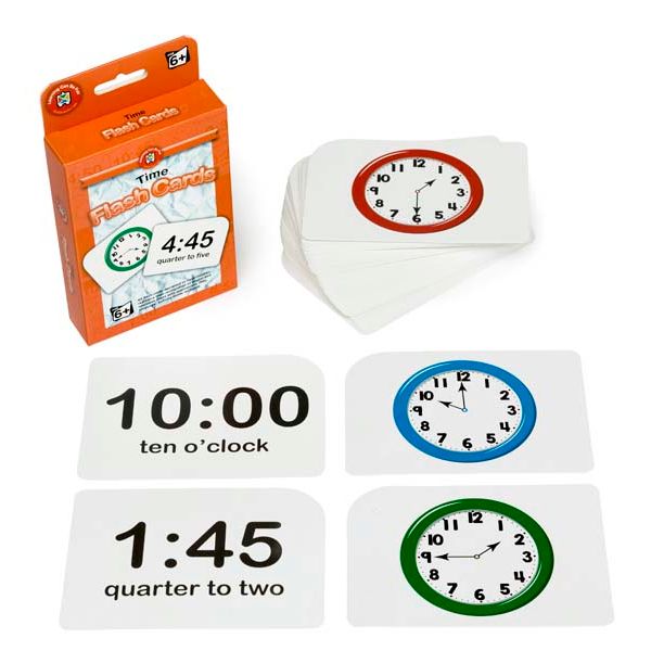 White Smoke Learning Can Be Fun Flash Cards - Time Classroom Supplies