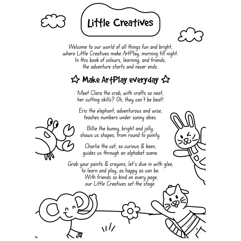 Black Faber Castell Little Creatives Colouring & Activity Book, 20 Pages Playing & Learning