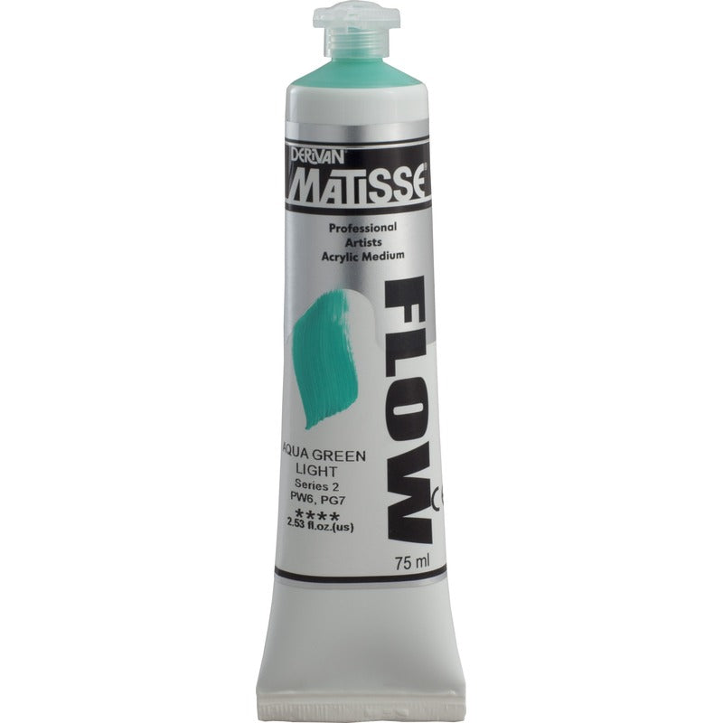 White Smoke Derivan Matisse Flow Acrylic Paint, S2, 75ml, Aqua Green light Acrylic Paints