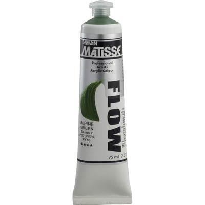 White Smoke Derivan Matisse Flow Acrylic Paint, S2, 75ml, Alpine Green Acrylic Paints