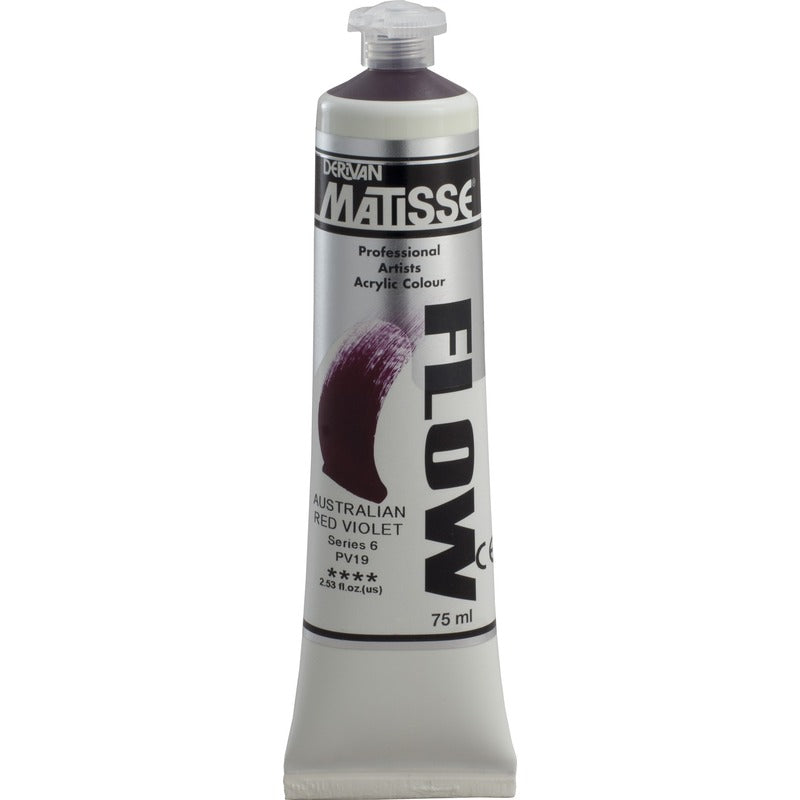 White Smoke Derivan Matisse Flow Acrylic Paint, S6, 75ml, Australian Red violet Acrylic Paints