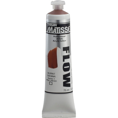 White Smoke Derivan Matisse Flow Acrylic Paint, S1, 75ml, Burnt Sienna Acrylic Paints