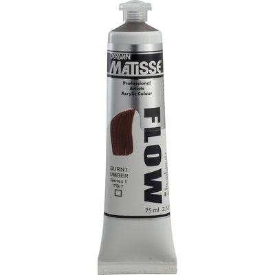 White Smoke Derivan Matisse Flow Acrylic Paint, S1, 75ml, Burnt Umber Acrylic Paints