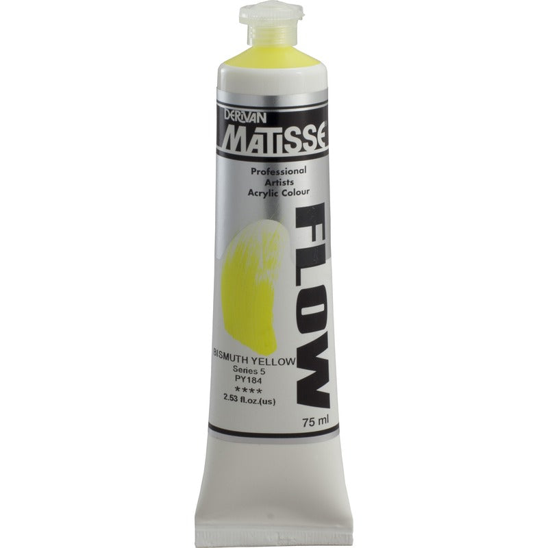 White Smoke Derivan Matisse Flow Acrylic Paint, S5, 75ml, Bismuth Yellow Acrylic Paints