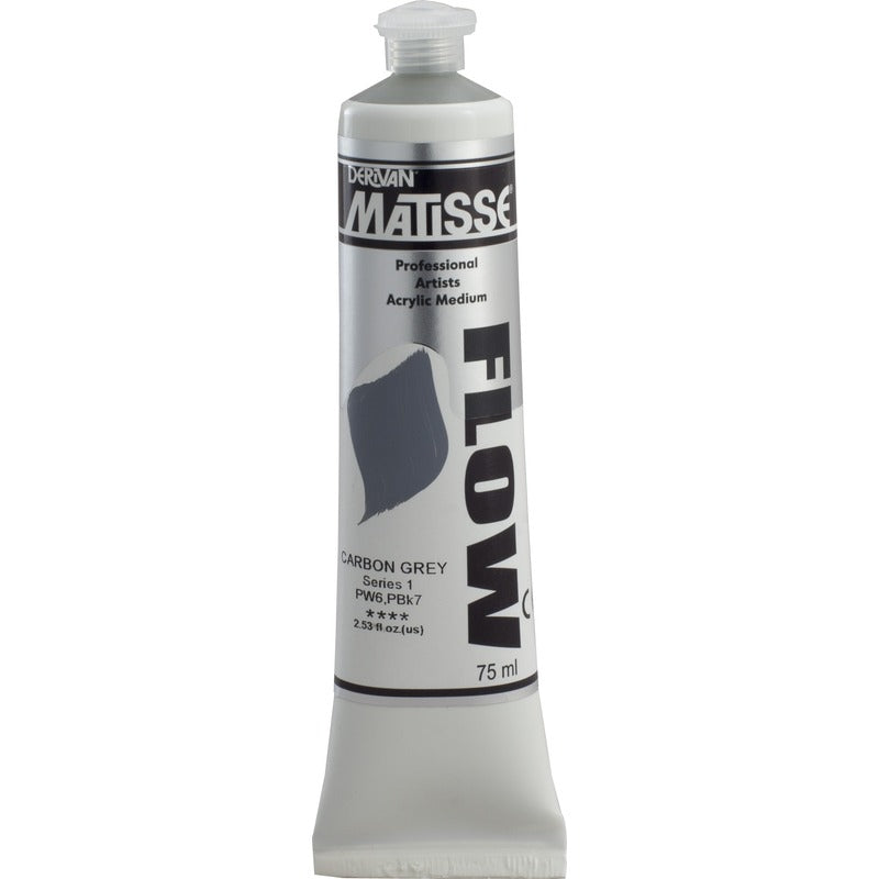 White Smoke Derivan Matisse Flow Acrylic Paint, S1, 75ml, Carbon Grey Acrylic Paints