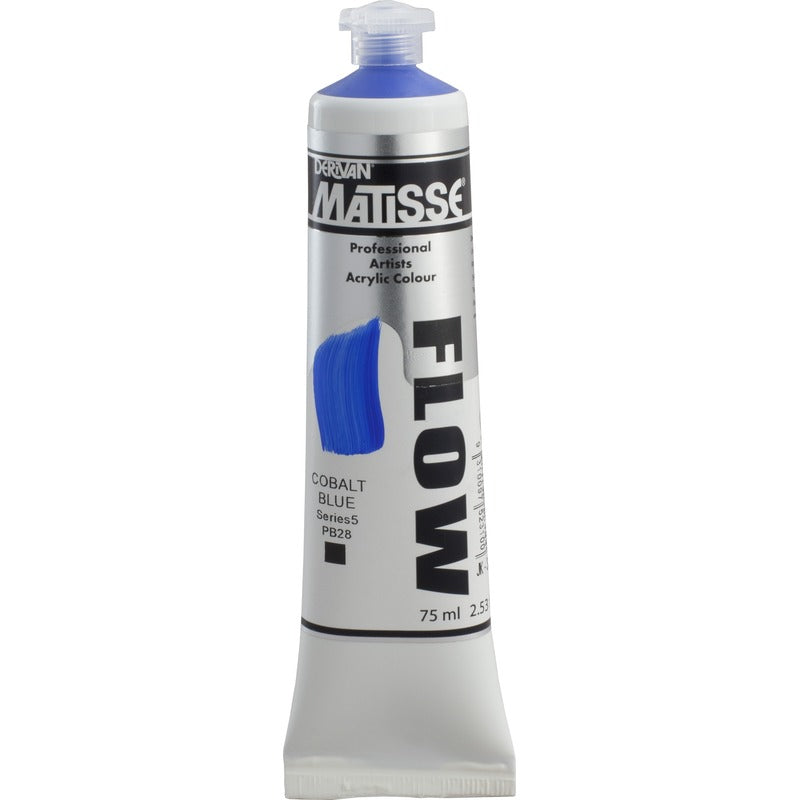 White Smoke Derivan Matisse Flow Acrylic Paint, S5, 75ml, Cobalt Blue Acrylic Paints