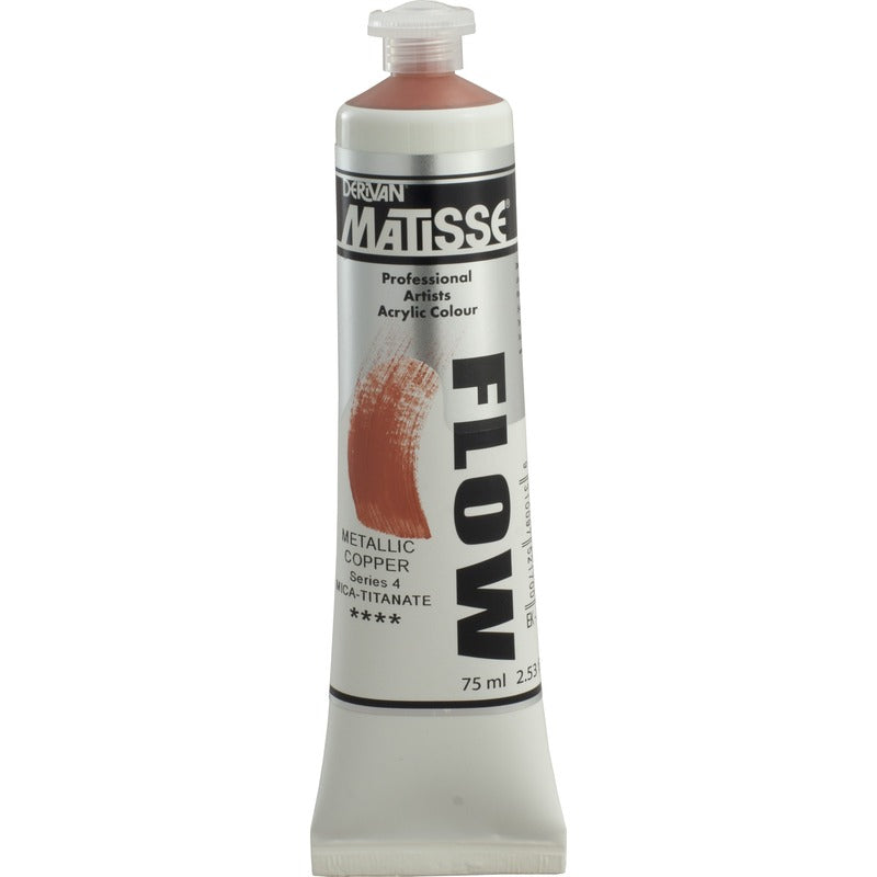 White Smoke Derivan Matisse Flow Acrylic Paint, S4, 75ml, Metallic copper Acrylic Paints