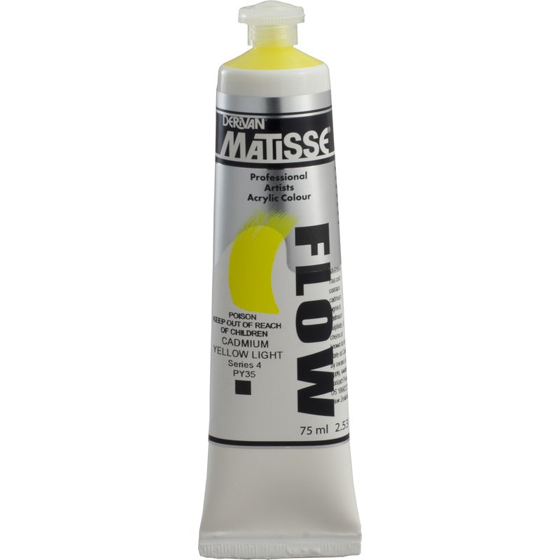 White Smoke Derivan Matisse Flow Acrylic Paint, S4, 75ml, Cadmium Yellow Light Acrylic Paints