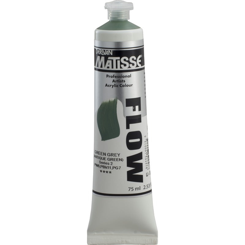 White Smoke Derivan Matisse Flow Acrylic Paint, S2, 75ml, Green Grey Acrylic Paints