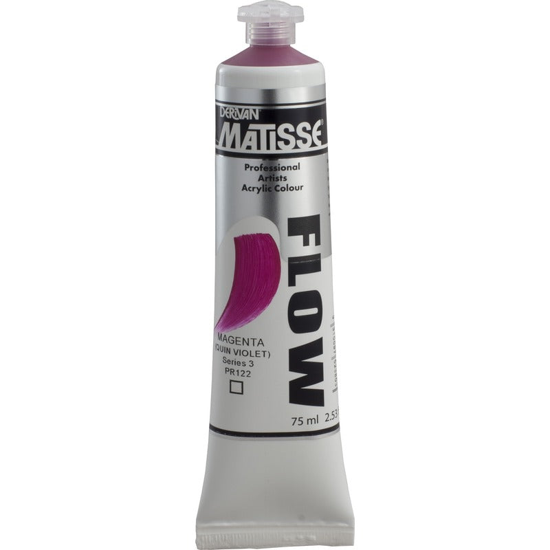 White Smoke Derivan Matisse Flow Acrylic Paint, S3, 75ml, Magenta Acrylic Paints