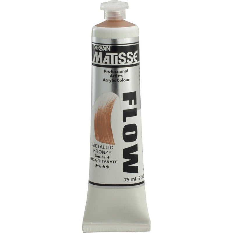 White Smoke Derivan Matisse Flow Acrylic Paint, S4, 75ml, Metallic Bronze Acrylic Paints