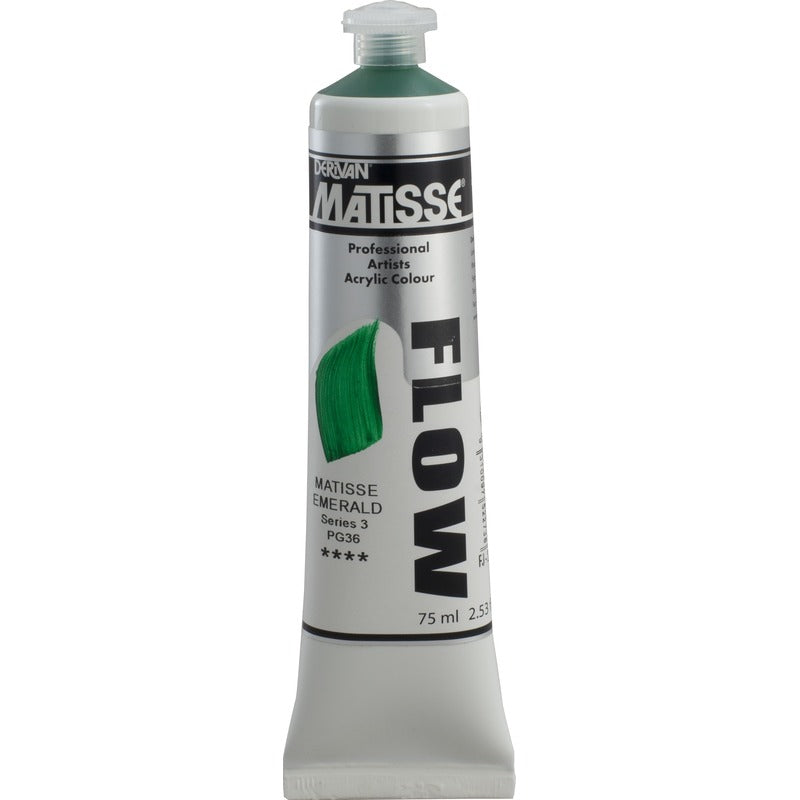 White Smoke Derivan Matisse Flow Acrylic Paint, S3, 75ml, Matisse Emerald Acrylic Paints