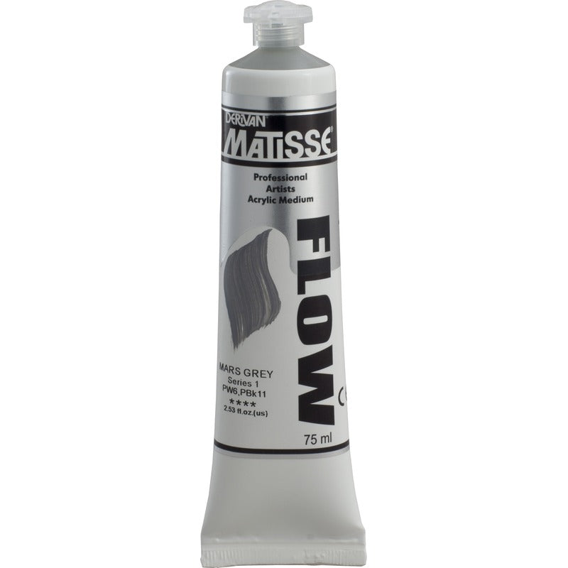 White Smoke Derivan Matisse Flow Acrylic Paint, S1, 75ml, Mars Grey Acrylic Paints