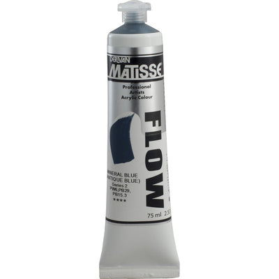 White Smoke Derivan Matisse Flow Acrylic Paint, S2, 75ml, Mineral Blue Acrylic Paints