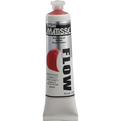 White Smoke Derivan Matisse Flow Acrylic Paint, S3, 75ml, Napthol Scarlet Acrylic Paints