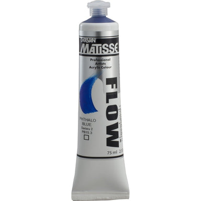 White Smoke Derivan Matisse Flow Acrylic Paint, S2, 75ml, Phthalo Blue Acrylic Paints