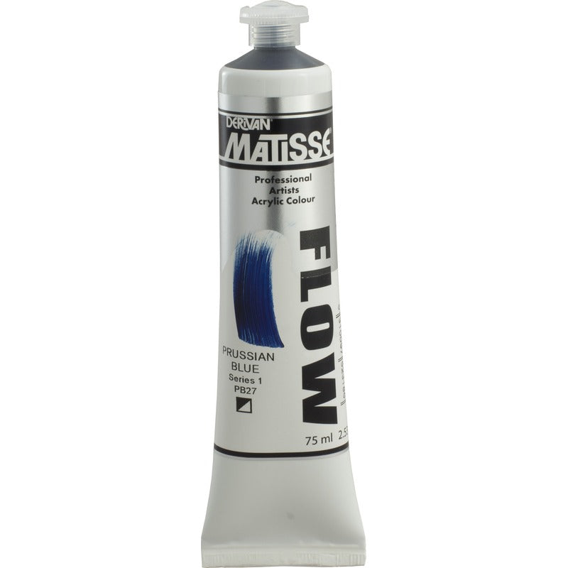 White Smoke Derivan Matisse Flow Acrylic Paint, S1, 75ml, Prussian Blue Acrylic Paints