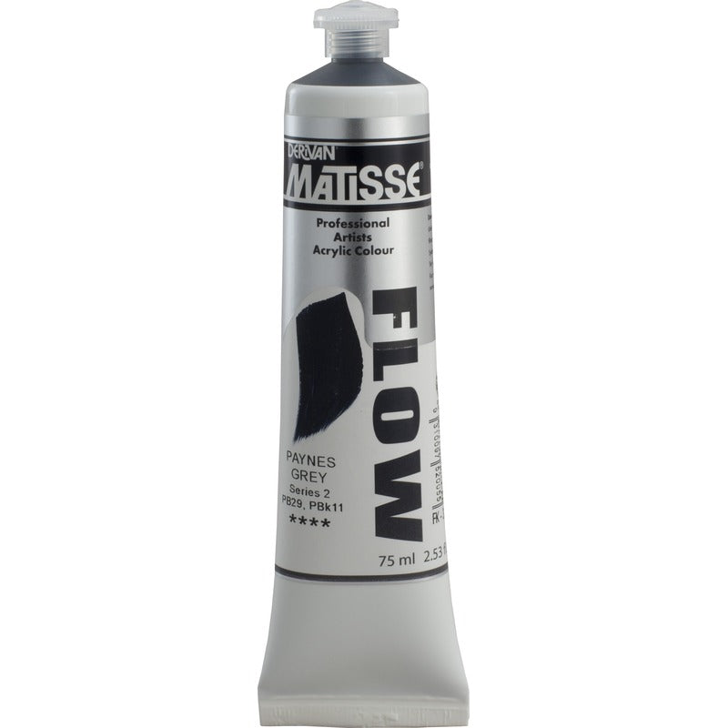 White Smoke Derivan Matisse Flow Acrylic Paint, S2, 75ml, Paynes Grey Acrylic Paints