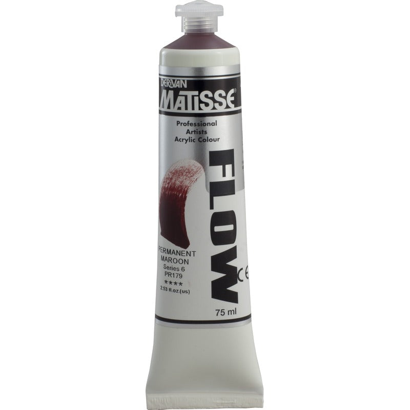 White Smoke Derivan Matisse Flow Acrylic Paint, S6, 75ml, Permanent Maroon Acrylic Paints