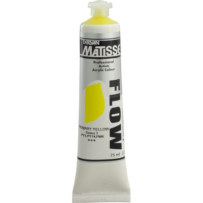 White Smoke Derivan Matisse Flow Acrylic Paint, S2, 75ml, Primary Yellow Acrylic Paints